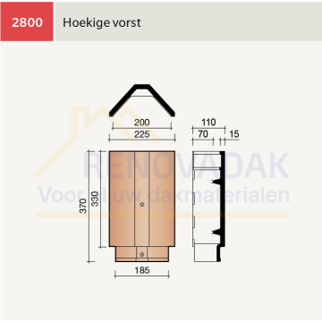 Hoekige Vorst Koramic Actua 10 EB Rood Engobe