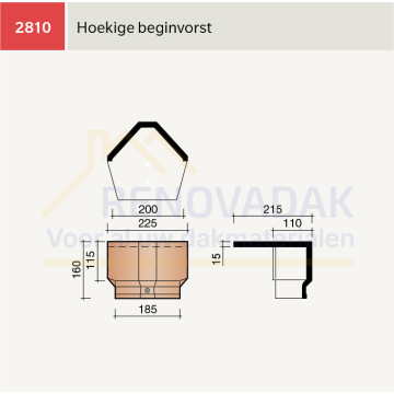 Hoekige Beginvorst Koramic Actua 10 EB Rood Engobe