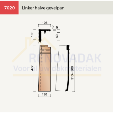 Halve Gevelpan Links Koramic Actua 10 EB Rood Engobe