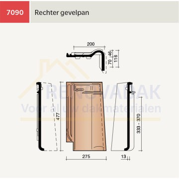 Gevelpan Rechts Koramic Alegra 10