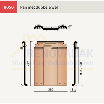 Dakpan met dubbelewel Koramic Alegra 10 Natuurrood+ Naturel
