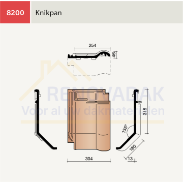 Knikpan 135° Koramic Alegra 10 Natuurrood+ Naturel