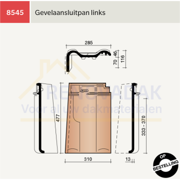Aansluitgevelpan Koramic Alegra 10 Natuurrood+ Naturel