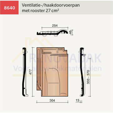 Ventilatiepan Koramic Alegra 10 Natuurrood+ Naturel