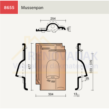 Mussen Vogelpan Koramic Alegra 10 Natuurrood+ Naturel