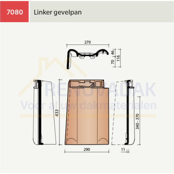 Gevelpan Links Koramic Alegra 12 Natuurrood+ Naturel