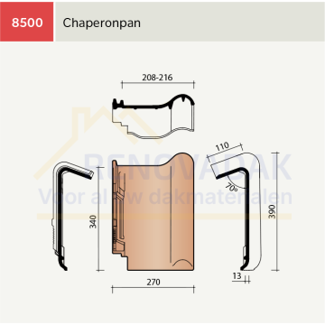 Chaperonpan 70° Koramic Alegra 12 Natuurrood+ Naturel
