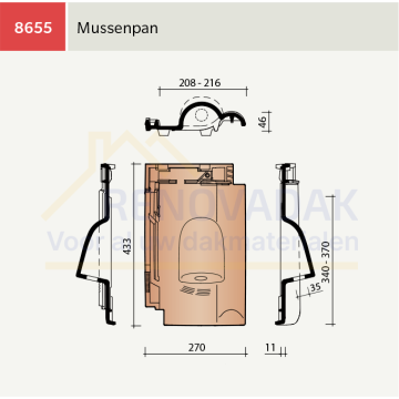 Mussen Vogelpan Koramic Alegra 12 Natuurrood+ Naturel