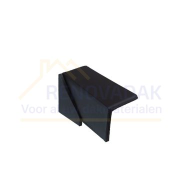 Halve Chaperongevelpan Links 90° Monier Bretagne Antraciet vol donker Engobe