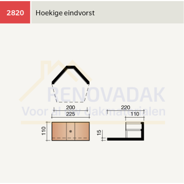 Hoekige Eindvorst Koramic Datura Leikleur mat Engobe