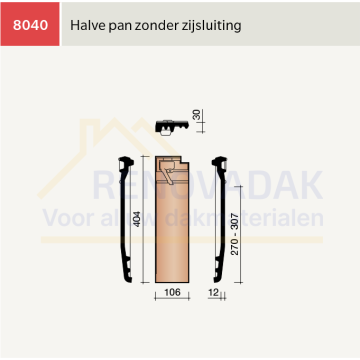 Halve Eindpan Links Koramic Datura Leikleur mat Engobe