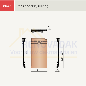 Eindpan Links Koramic Datura Leikleur mat Engobe