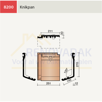 Knikpan 120° Koramic Datura Leikleur mat Engobe