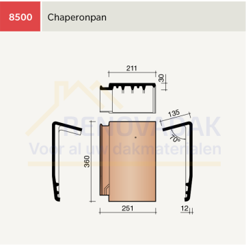 Chaperonpan 70° Koramic Datura Leikleur mat Engobe