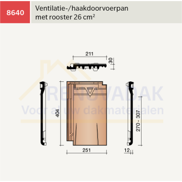 Ventilatiepan Koramic Datura Leikleur mat Engobe