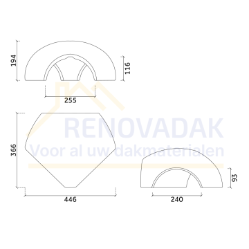 Broekstuk 1xHalfrond 2xSchub Type Plus Monier De Nieuwe Hollander Plus