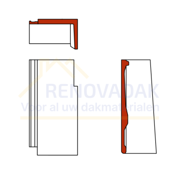 3/4 Chaperongevelpan Rechts 90° Monier Horizon Zwart Novo+