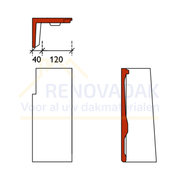 3/4 Gevelpan Links Monier Horizon Granietgrijs Novo+