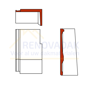 3/4 Knikgevelpan Rechts 140° Monier Horizon Zwart Novo+