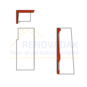 3/4 Ondergevelpan Links Monier Horizon Zwart Novo+