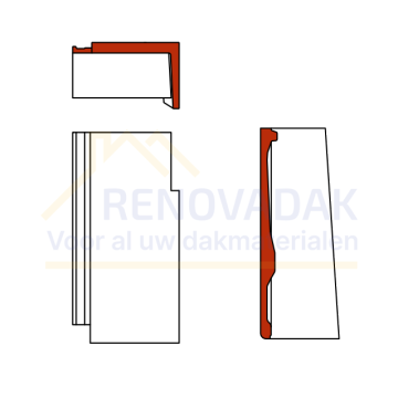3/4 Ondergevelpan Rechts Monier Horizon Zwart Novo+