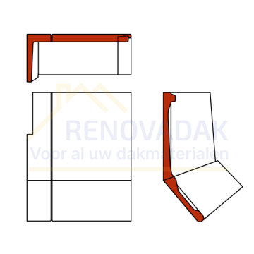 5/4 Knikgevelpan Links 140° Monier Horizon Zwart Novo+