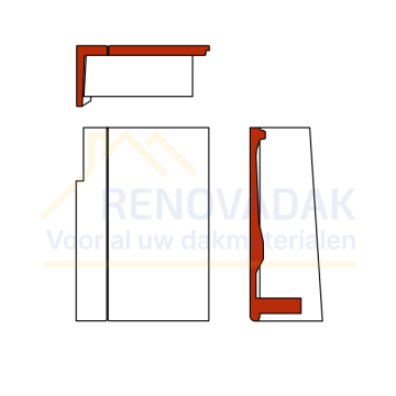5/4 Ondergevelpan Links Monier Horizon Zwart Novo+