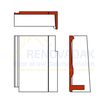 5/4 Ondergevelpan Rechts Monier Horizon Zwart Novo+