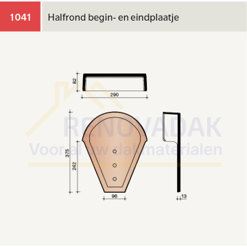 Halfronde Begin-/Eindkap Koramic Jura Nova Natuurrood Naturel