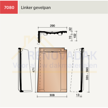 Gevelpan Links Koramic Jura Nova Natuurrood Naturel