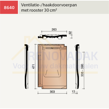 Ventilatiepan Koramic Jura Nova Natuurrood Naturel