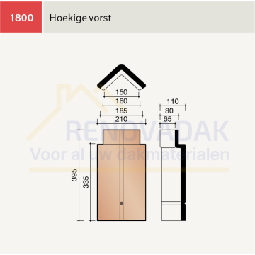 Hoekige Vorst Koramic Leipan 301 Natuurrood Naturel