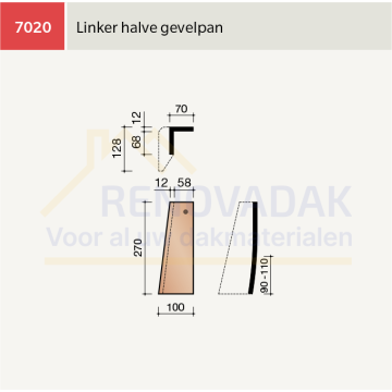 Halve Gevelpan Links Koramic Leipan 301 Natuurrood Naturel