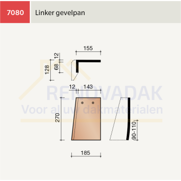 Gevelpan Links Koramic Leipan 301 Natuurrood Naturel
