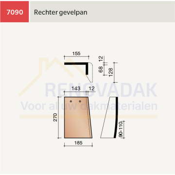 Gevelpan Rechts Koramic Leipan 301 Natuurrood Naturel