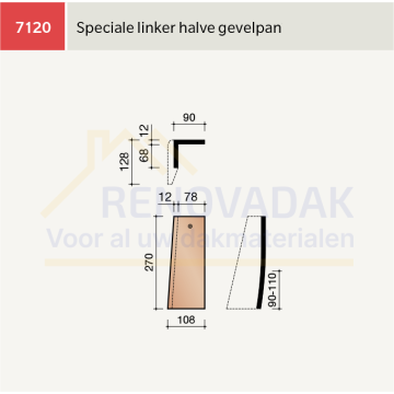 Halve Gevelpan Links Speciaal Koramic Leipan 301 Natuurrood Naturel