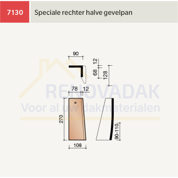 Halve Gevelpan Rechts Speciaal Koramic Leipan 301 Natuurrood Naturel