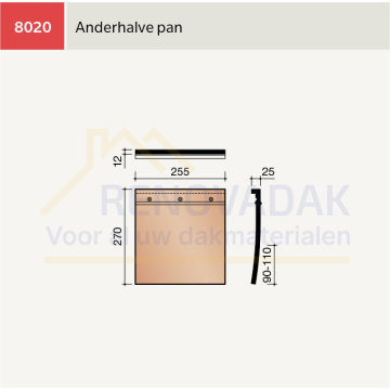 Anderhalve pan Koramic Leipan 301 Natuurrood Naturel