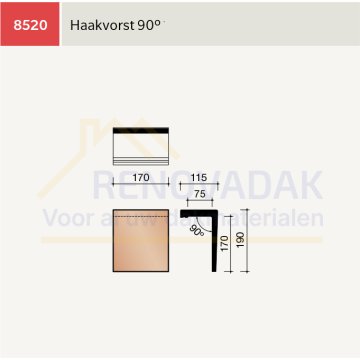 Haak Vorst 90° Koramic Leipan 301 Natuurrood Naturel