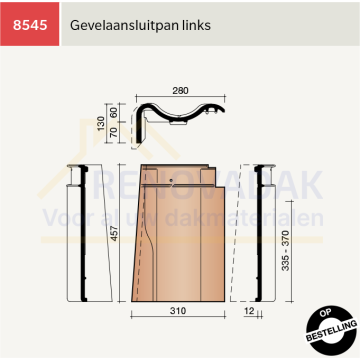 Aansluitgevelpan Koramic Madura Natuurrood+ Naturel
