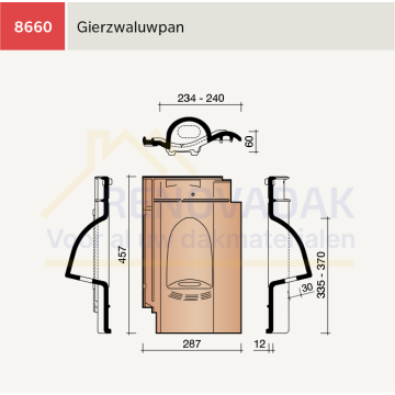 Gierzwaluw Vogelpan Koramic Madura Natuurrood+ Naturel