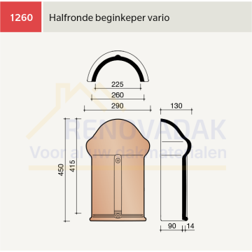 Halfronde Hoekkeperbeginvorst Koramic MaduraMax Natuurrood+ Naturel