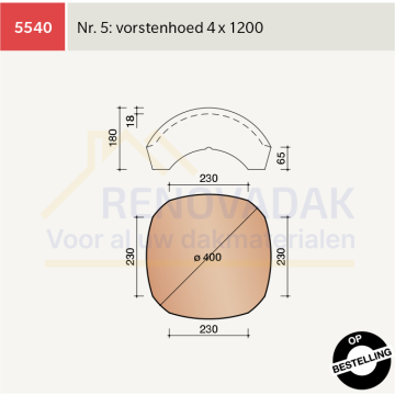 Broekstuk 3xHalfrond Vario nr. 5 Koramic MaduraMax Natuurrood+ Naturel