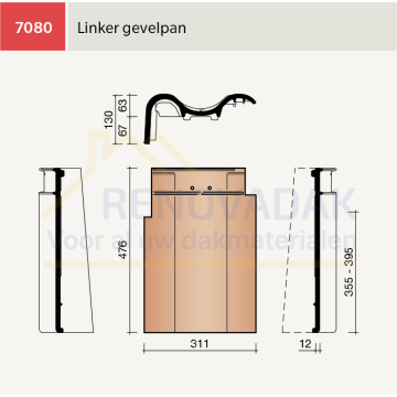 Gevelpan Links Koramic MaduraMax Leikleur mat Engobe