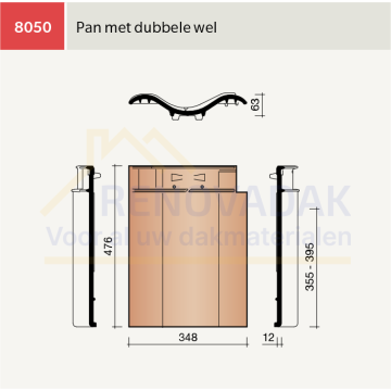 Dakpan met dubbelewel Koramic MaduraMax Natuurrood+ Naturel