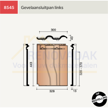Aansluitgevelpan Koramic Modula Natuurrood+ Naturel
