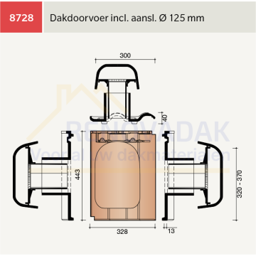 Doorvoerpan Koramic Modula Gewolkt Engobe