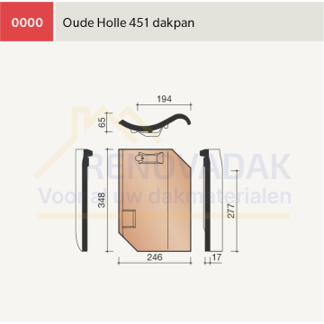 Dakpan Koramic Oude Holle 451