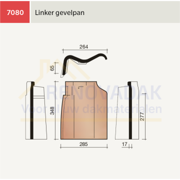 Gevelpan Links Koramic Oude Holle 451 Natuurrood Naturel