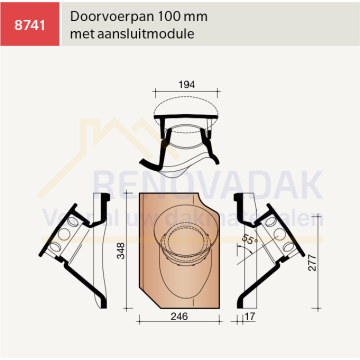Doorvoerpan Koramic Oude Holle 451 Antraciet Engobe
